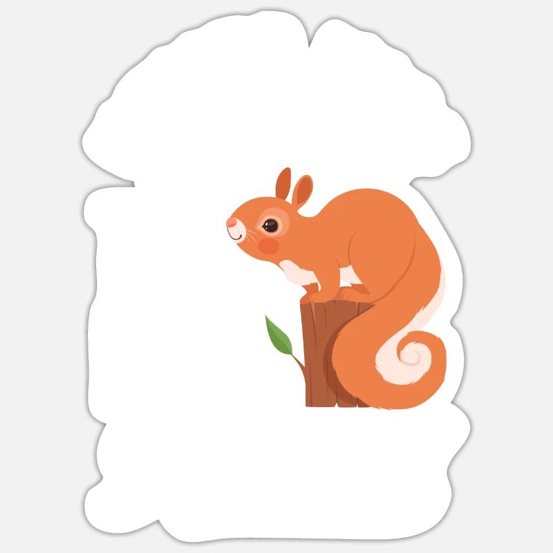 Eichhörnchen - Sticker Größe S (10 x 10 cm) - Mattweiß