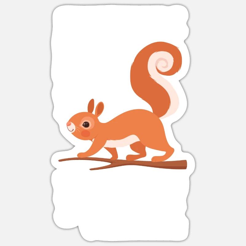 Écureuil - Sticker taille S (10 x 10 cm) - blanc mat
