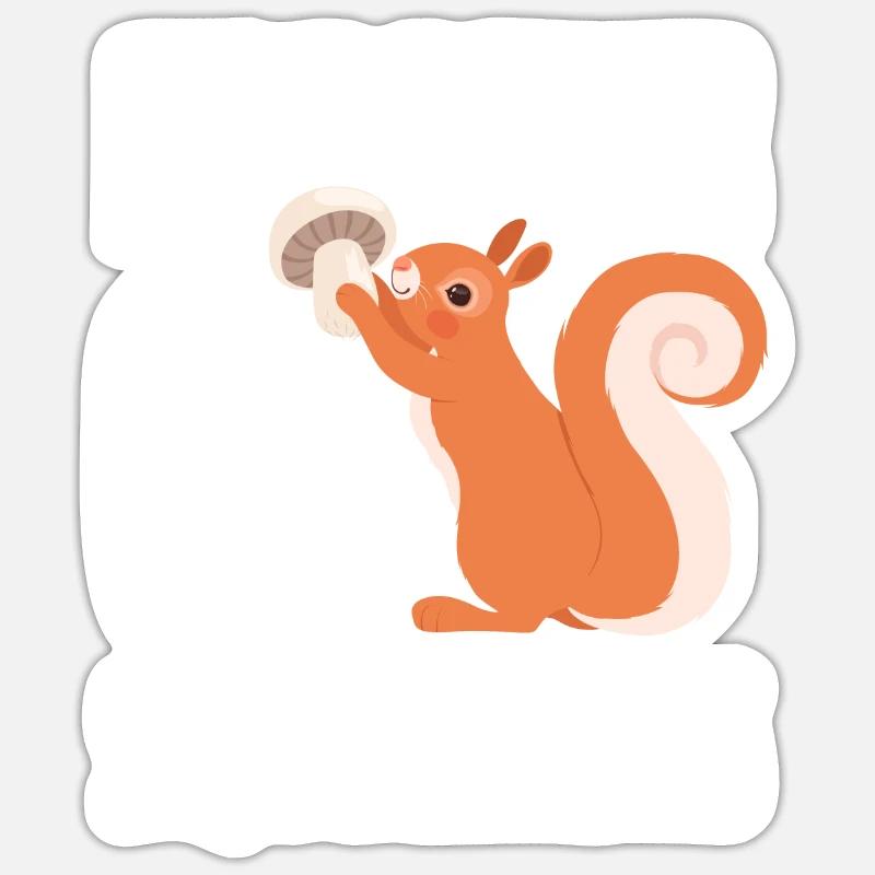 Écureuil - Sticker taille S (10 x 10 cm) - blanc mat