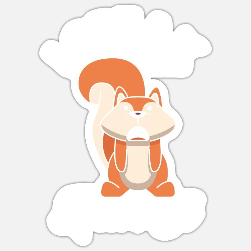 Squirrel - Sticker size S (10 x 10 cm) - white matte