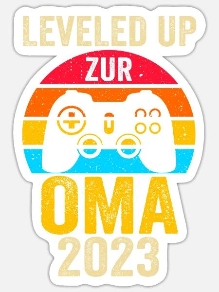Großmutter 2023 Schwanger Werdende Oma - Sticker Größe S (10 x 10 cm) - Mattweiß