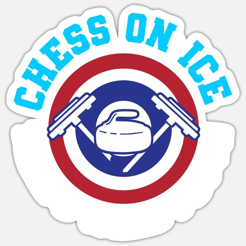 Curling - Sticker size S (10 x 10 cm) - white matte