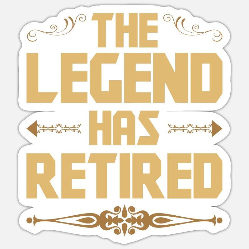 The legend has retired - Sticker size S (10 x 10 cm) - white matte