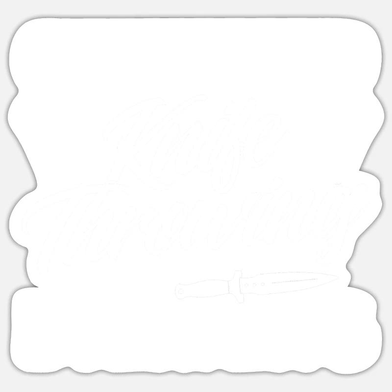 Messerwurfscheibe Geschenk Messerwerfer - Sticker Größe S (10 x 10 cm) - Mattweiß
