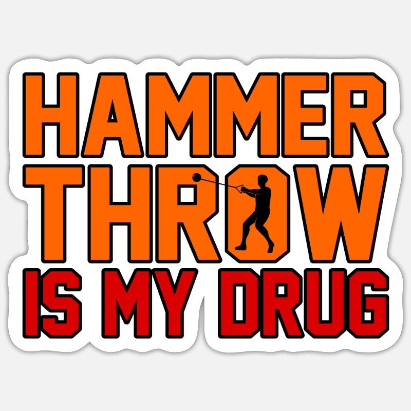 Hammerwurf Weit Sticker Größe S (10 x 10 cm)