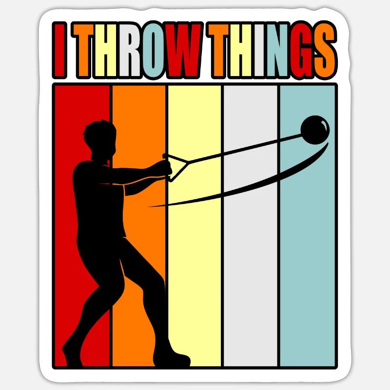 Ich Werfe Dinge Hammerwerfen - Sticker Größe S (10 x 10 cm) - Mattweiß