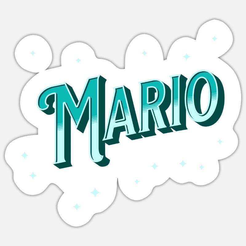Mario name personalized - Sticker size S (10 x 10 cm) - white matte