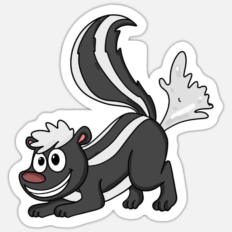 Mouffette de Skunk - Sticker taille S (10 x 10 cm) - blanc mat
