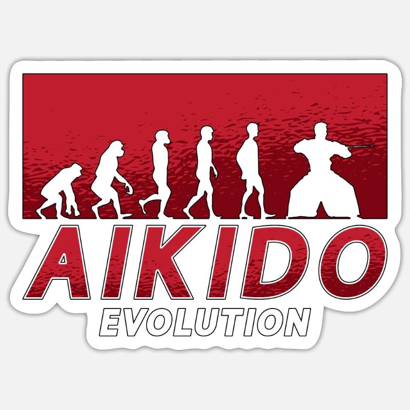 Aikido Evolution Fighter Martial Arts Judo Samurai Sticker size S (10 x 10 cm)