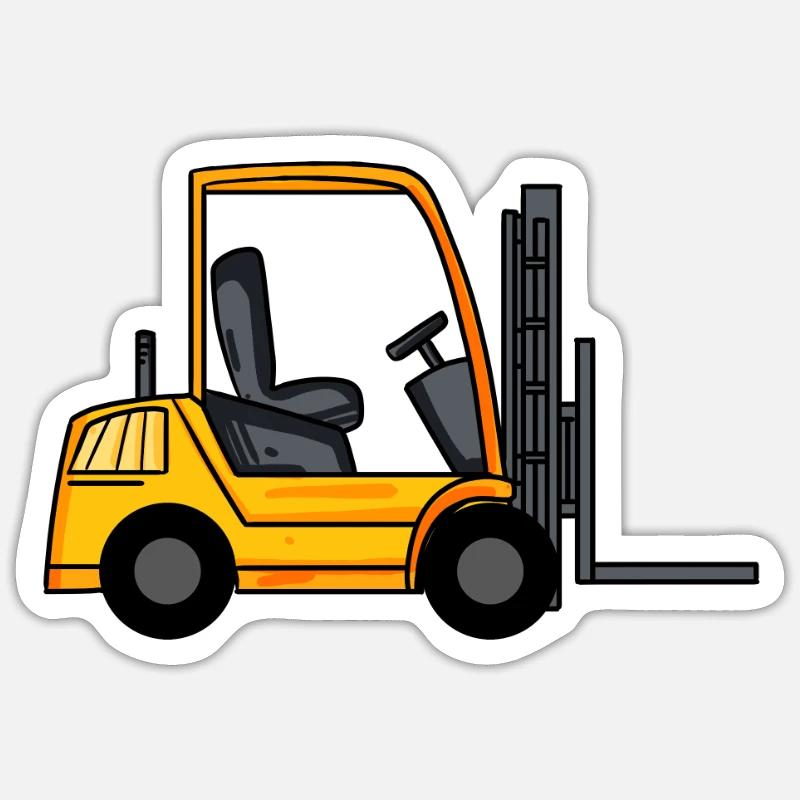 Gabelstapler - Sticker Größe S (10 x 10 cm) - Mattweiß