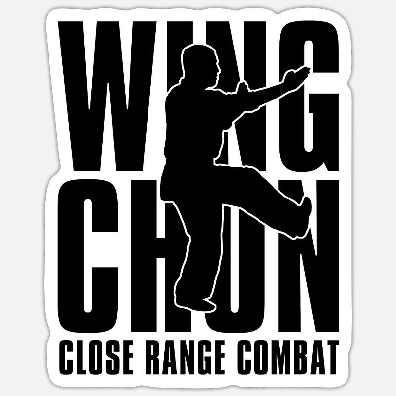 Wing Chun Close Range Combat Fighter Fight Kung Fu - Sticker Größe S (10 x 10 cm) - Mattweiß