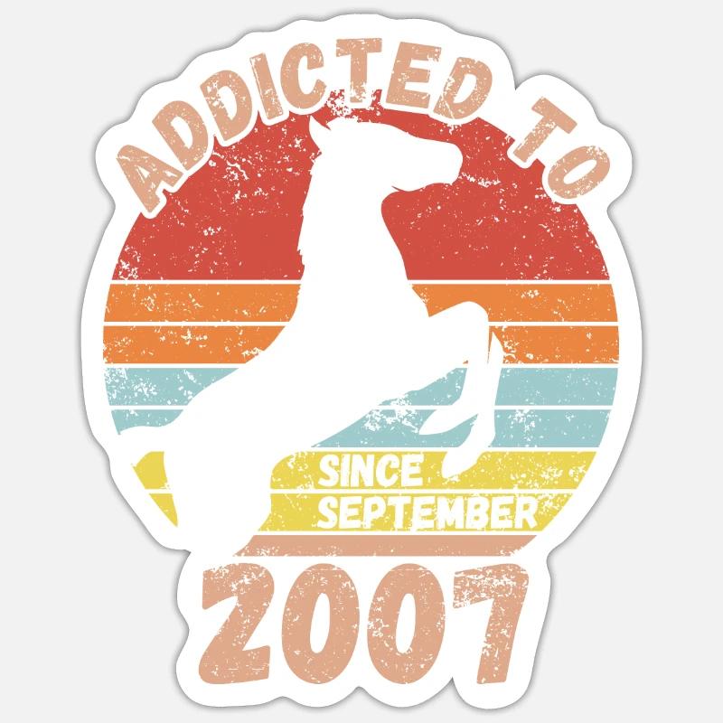 Anniversaire Équitation Septembre 2007 - Sticker taille S (10 x 10 cm) - blanc mat