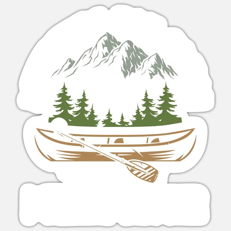 Kayak Canoë - Sticker taille S (10 x 10 cm) - blanc mat