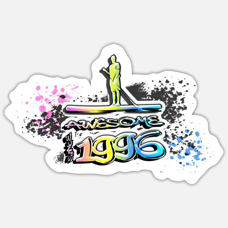 Awesome since 1996, SUP, Paddleboard, Graffiti, Sticker size S (10 x 10 cm)