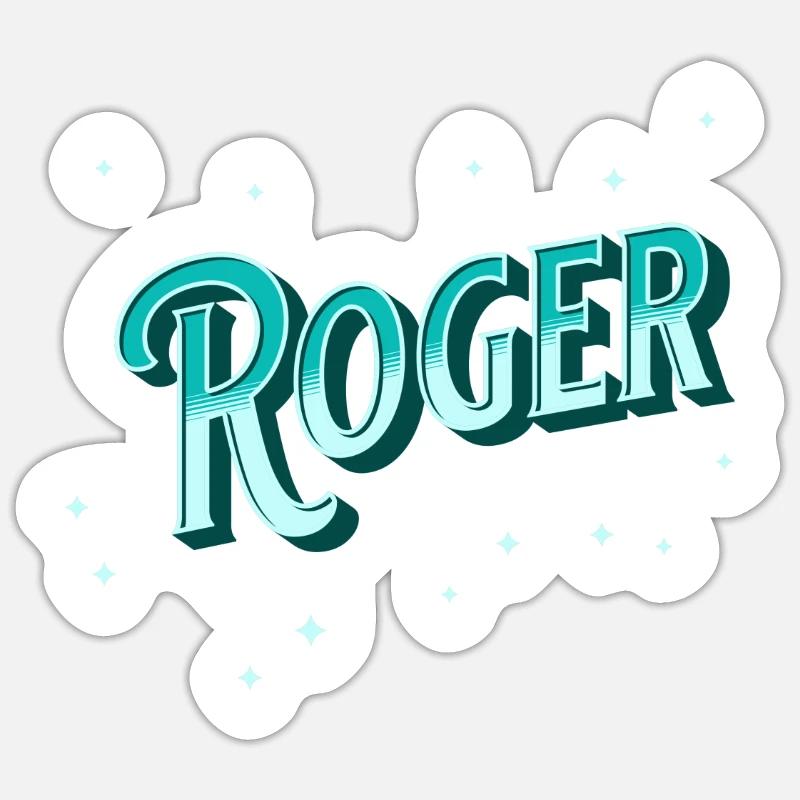 Roger name personalized Sticker size S (10 x 10 cm)