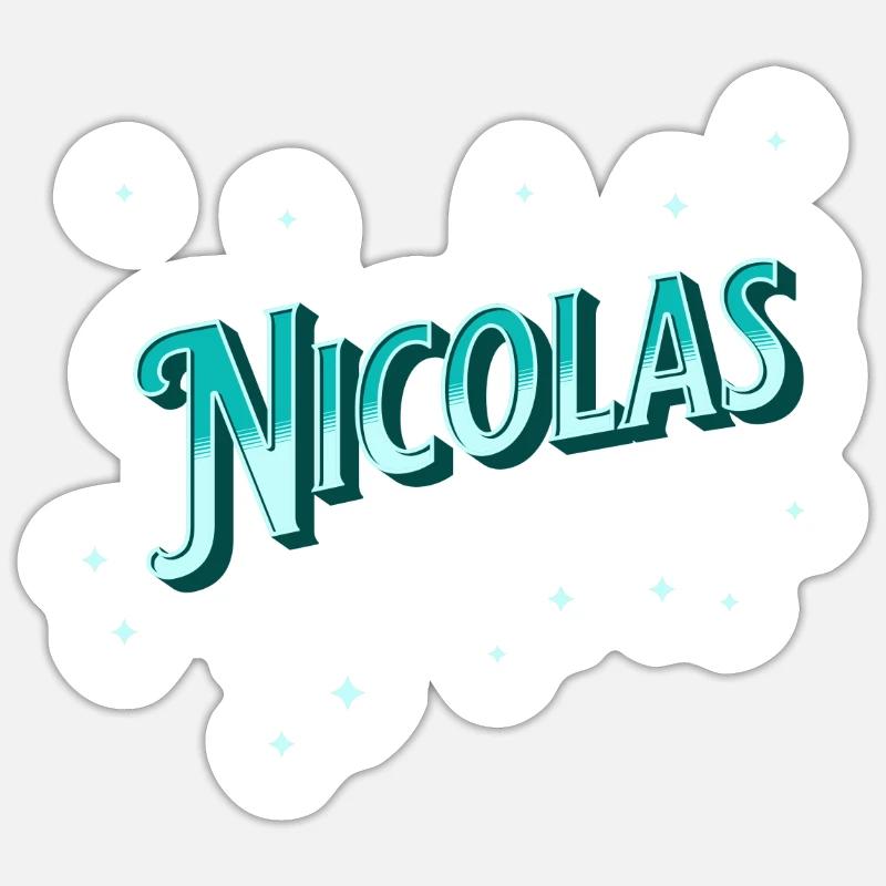 Nicolas' name personalized Sticker size S (10 x 10 cm)