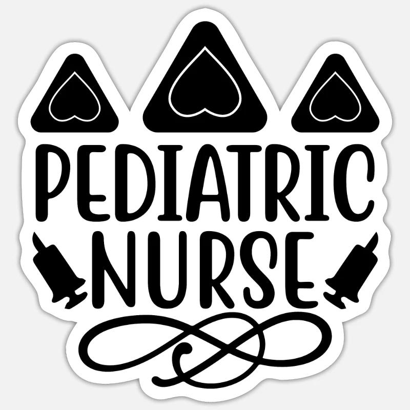 Kinderkrankenschwester - Sticker Größe S (10 x 10 cm) - Mattweiß