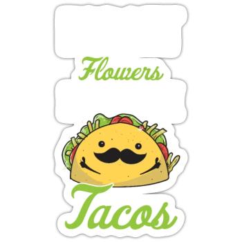 Taco Mexican Food Mexique Tortilla Burrito - Sticker taille S (10 x 10 cm) - blanc mat - Devant