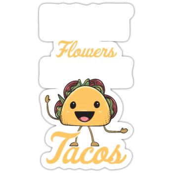 Taco Mexican Food Mexique Tortilla Burrito - Sticker taille S (10 x 10 cm) - blanc mat - Devant