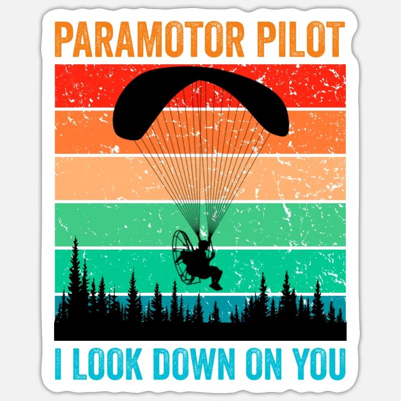 Paramotor I Look Down on you Vintage Paramotor Sticker Größe S (10 x 10 cm)