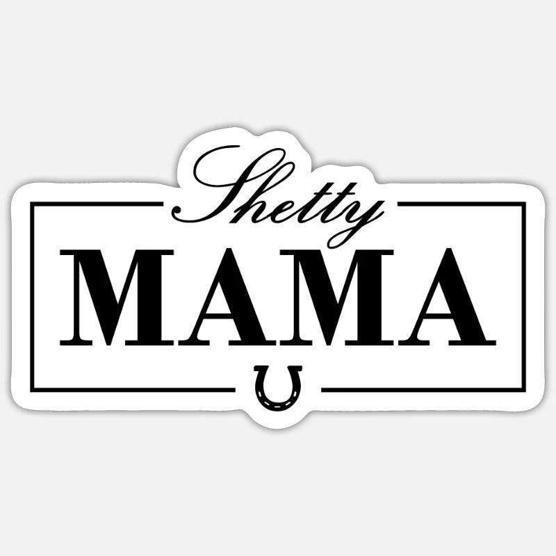 Shetty Mama Reiter Pferde Shetty - Sticker Größe S (10 x 10 cm) - Mattweiß