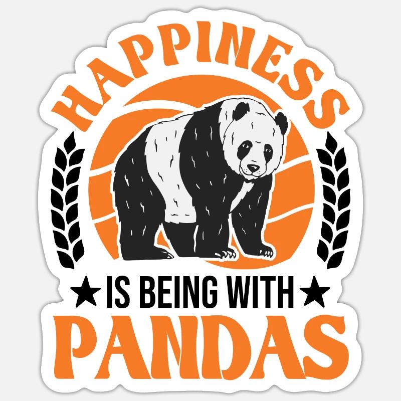 Panda Lucky Panda Ours - Sticker taille S (10 x 10 cm) - blanc mat