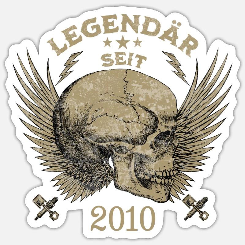 Geburtstag Legendär Seit 2010 Geschenk - Sticker Größe S (10 x 10 cm) - Mattweiß