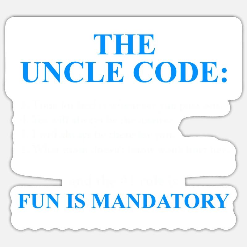 Der Onkel Code lustiger Onkel Spruch Sticker Größe S (10 x 10 cm)