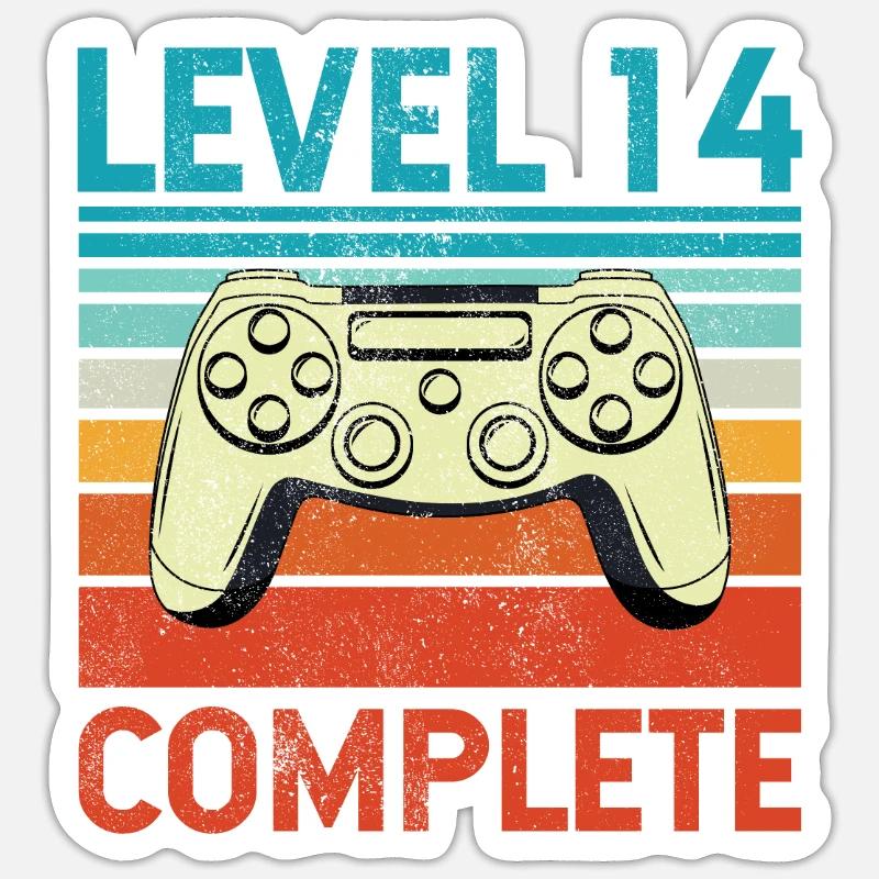 Level 14 Complete - Sticker Größe S (10 x 10 cm) - Mattweiß