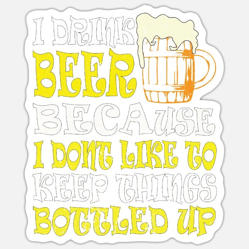 Bier Biertrinker Bierdose Bierflasche Sticker Größe S (10 x 10 cm)