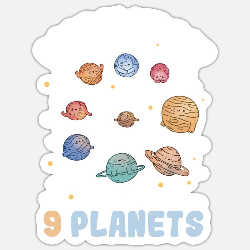 Back In My Day We Had 9 Planets Pluto Solar System Sticker size S (10 x 10 cm)