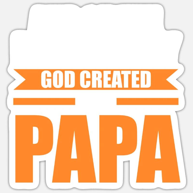 Papa Opa Vatertag Geschenk - Sticker Größe S (10 x 10 cm) - Mattweiß