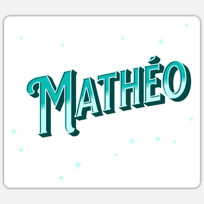 Matheo names personalized - Sticker size S (10 x 10 cm) - white matte