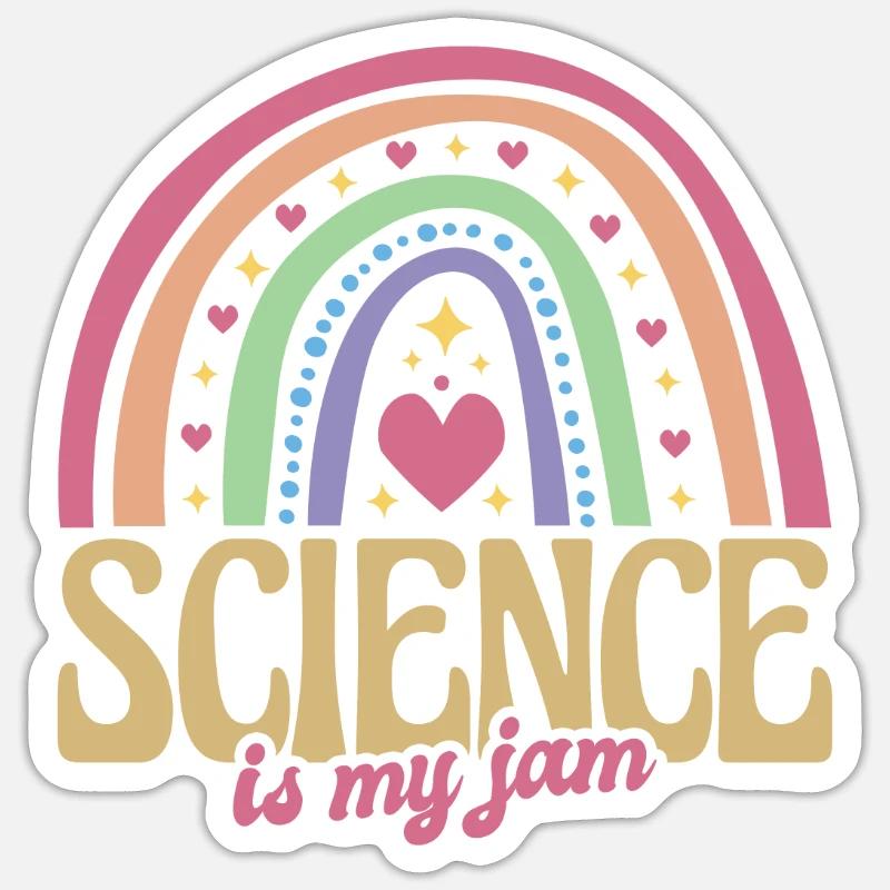 School Rainbow Science Is My Jam Teaching Teaching Sticker size S (10 x 10 cm)