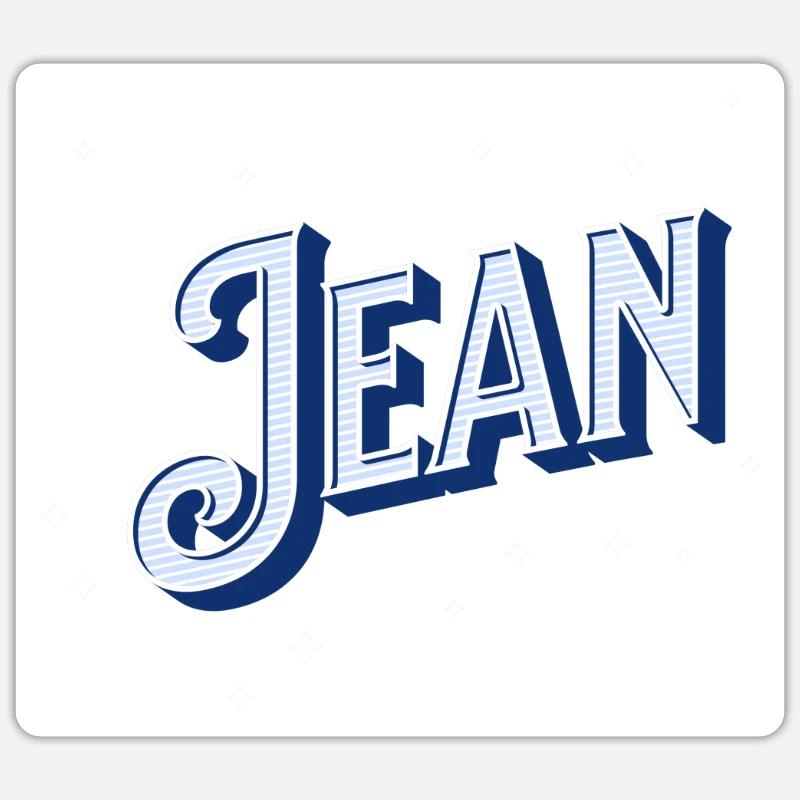 Jean names personalized - Sticker size S (10 x 10 cm) - white matte