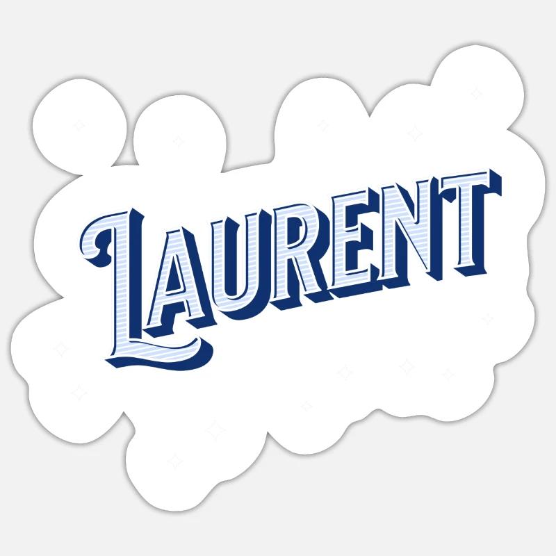 Laurent name personalized - Sticker size S (10 x 10 cm) - white matte