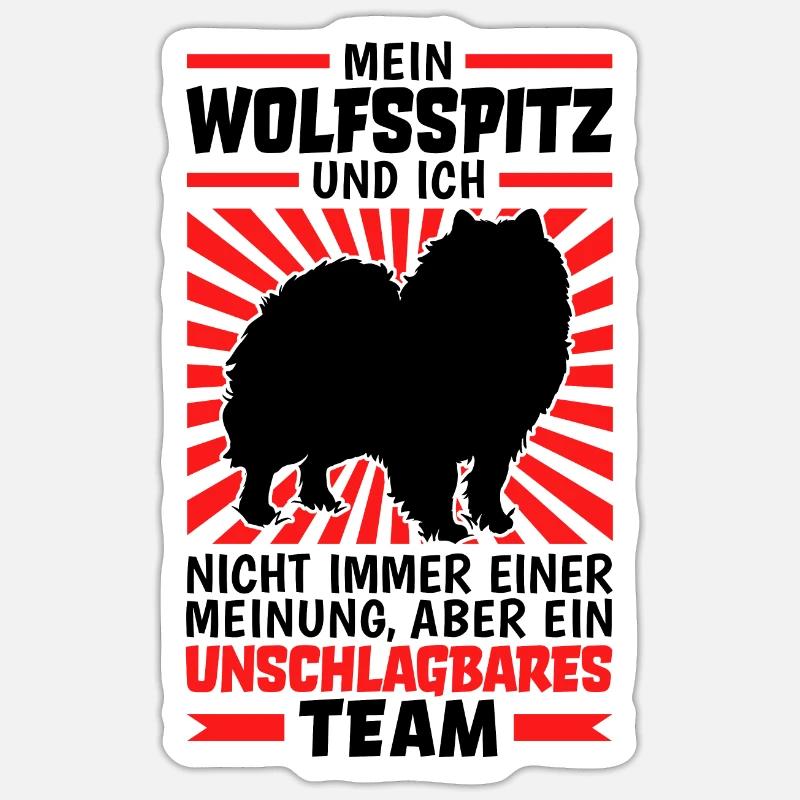 Wolfsspitz unschlagbar deutscher Spitz Keeshond Sticker Größe S (10 x 10 cm)