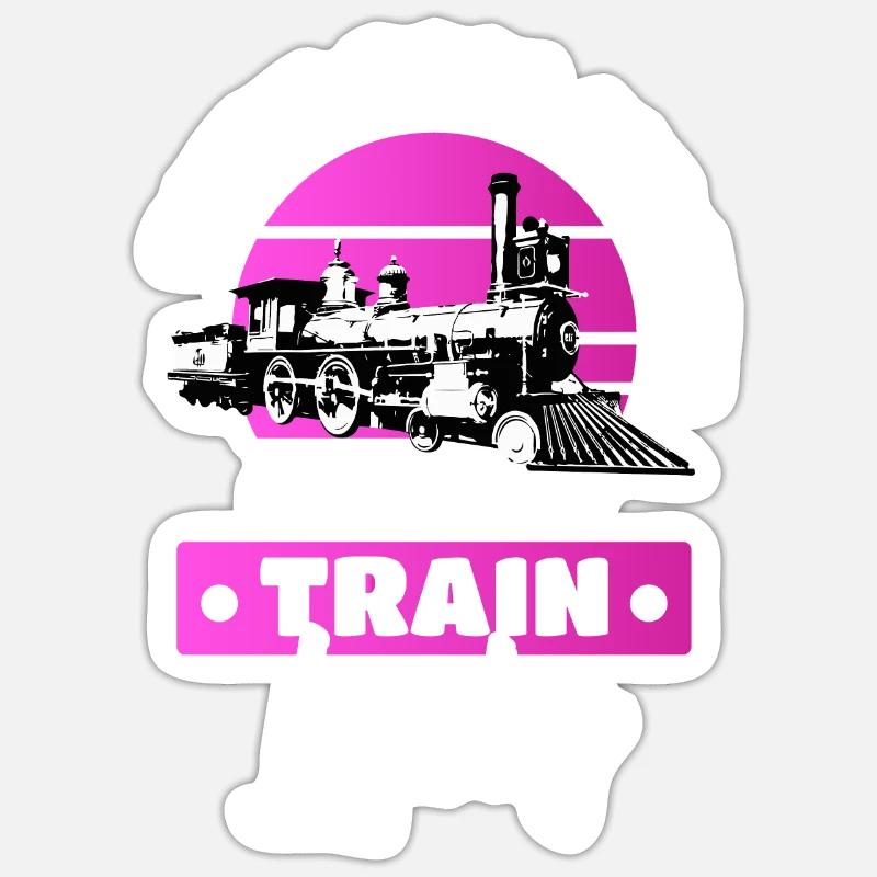 Technology Rail Crazy train driver Sticker size S (10 x 10 cm)