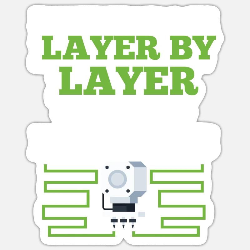 3D Printer - Sticker size S (10 x 10 cm) - white matte