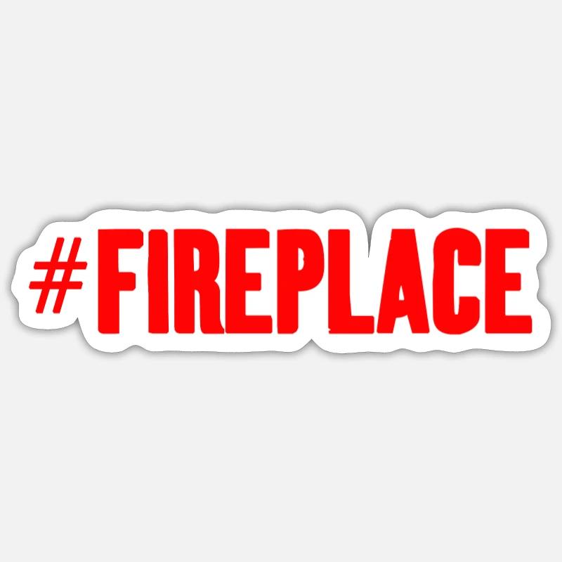 #fireplace Cheminée Camping Feu de camp Cheminée Sticker taille S (10 x 10 cm)