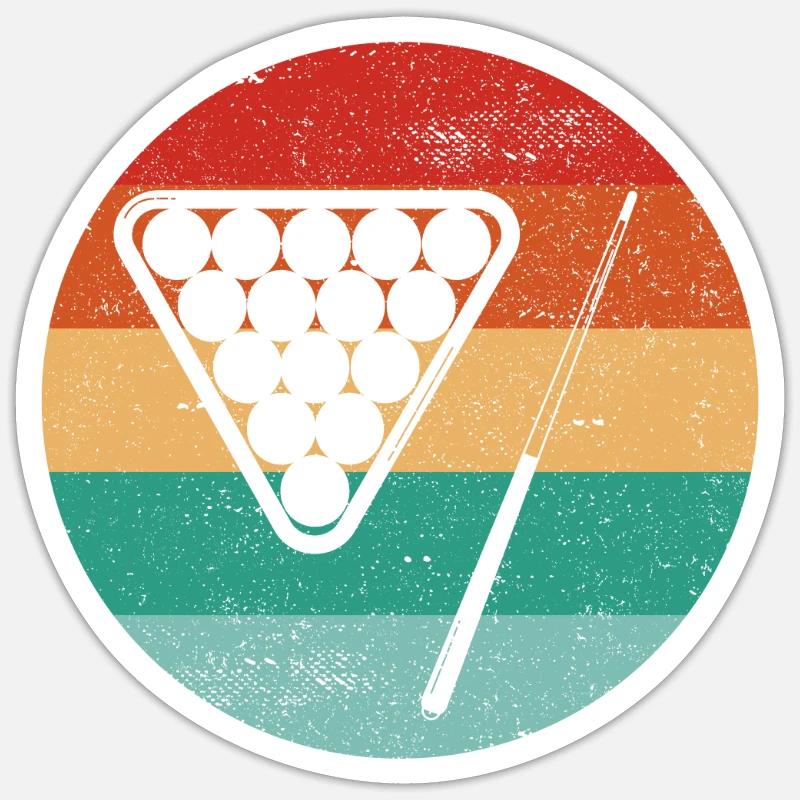 Billard billard billard - Sticker taille S (10 x 10 cm) - blanc mat