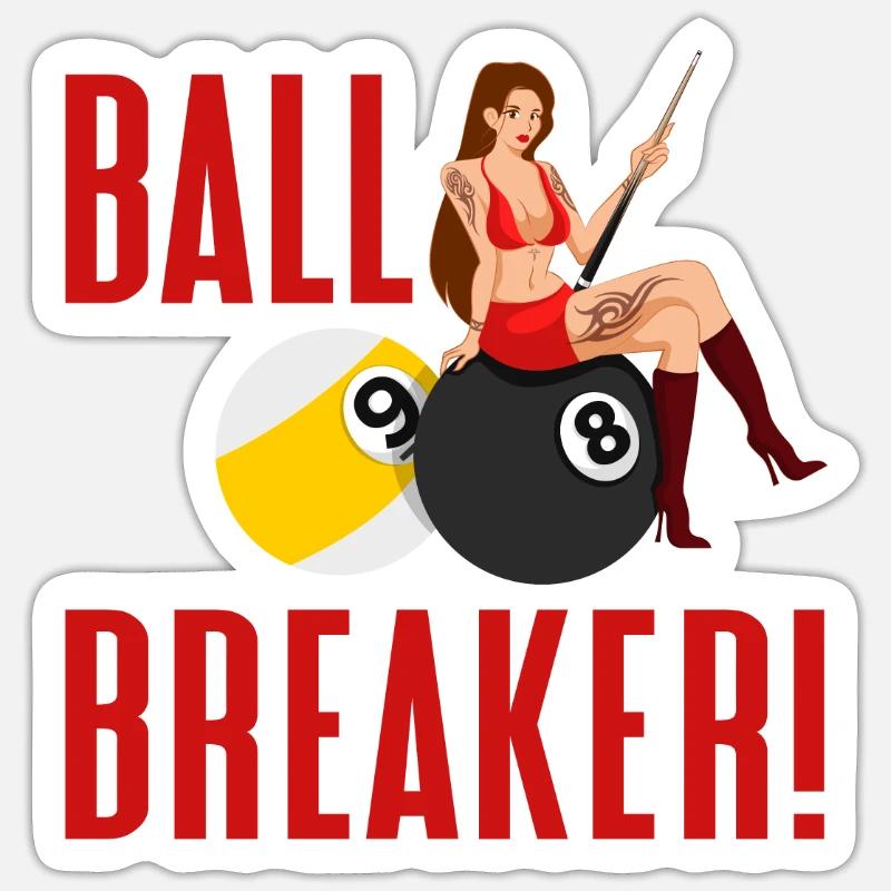 Billard billard billard - Sticker taille S (10 x 10 cm) - blanc mat