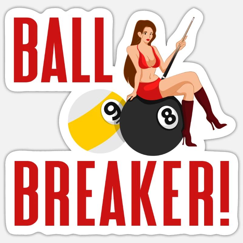 Billard billard billard - Sticker taille S (10 x 10 cm) - blanc mat