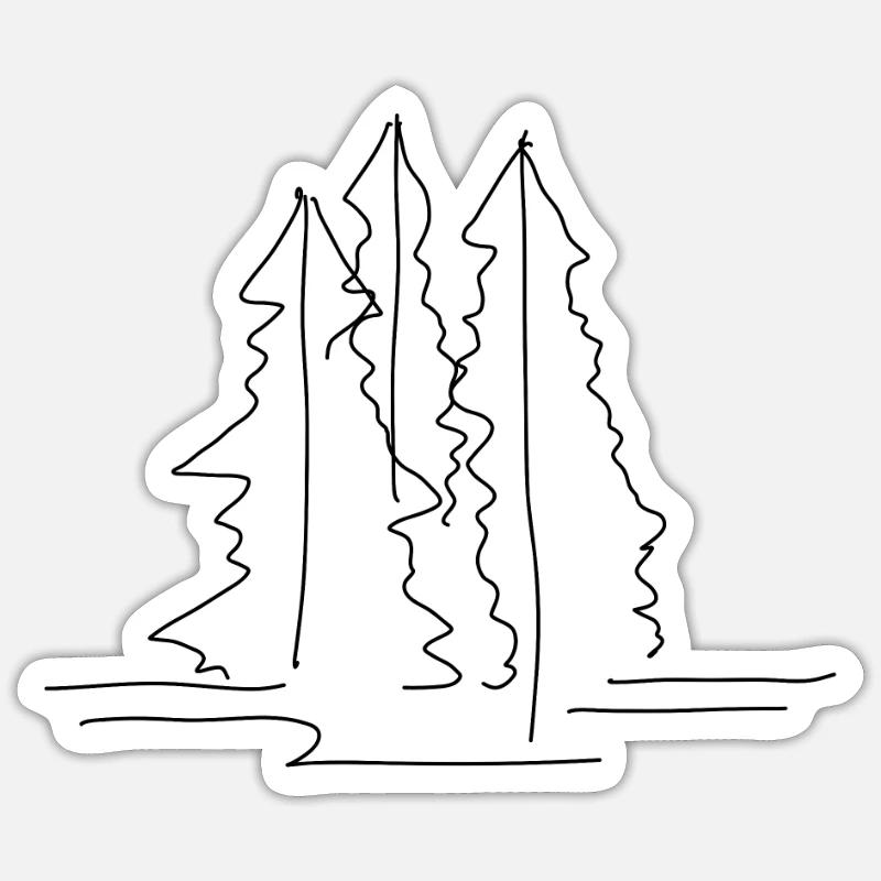 Tree Lineart Sticker size S (10 x 10 cm)