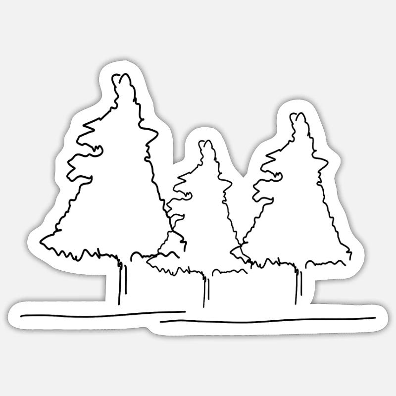 Tree Lineart Sticker size S (10 x 10 cm)