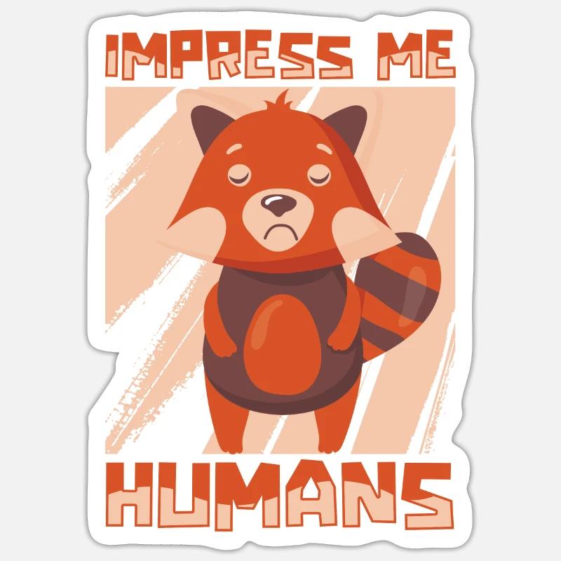 Red panda - Sticker size S (10 x 10 cm) - white matte