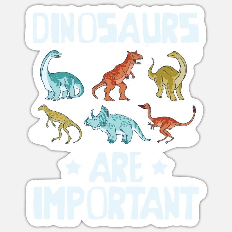 Dinosaurier - Sticker Größe S (10 x 10 cm) - Mattweiß