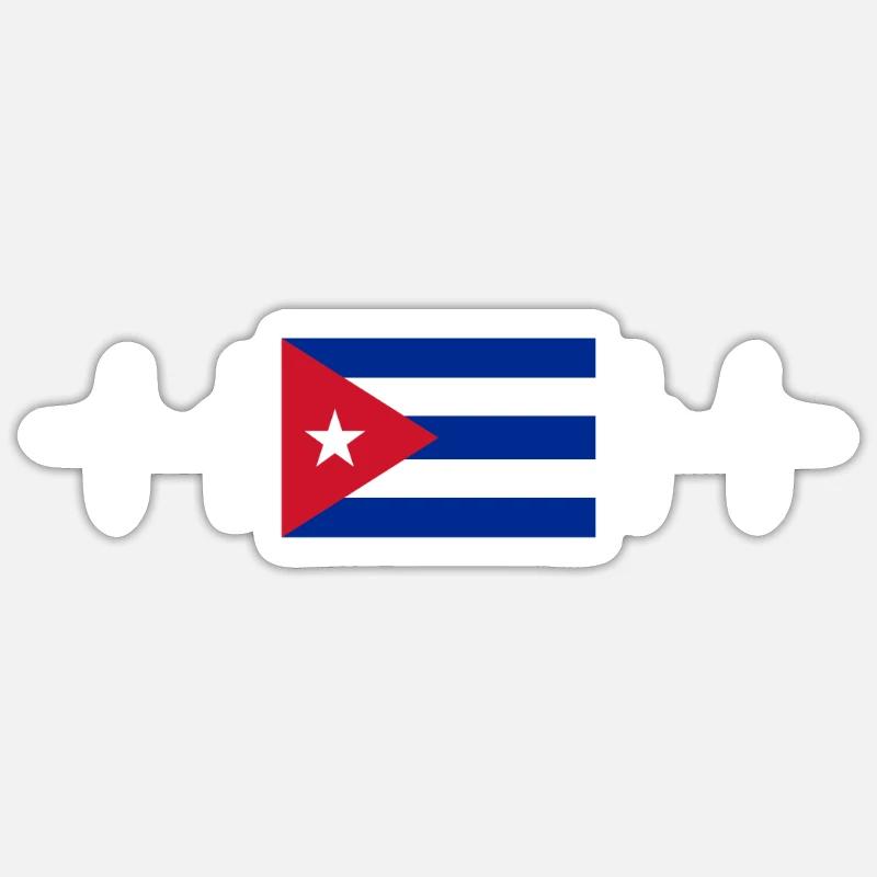 Latino cubain Cuba Baseball - Sticker taille S (10 x 10 cm) - blanc mat