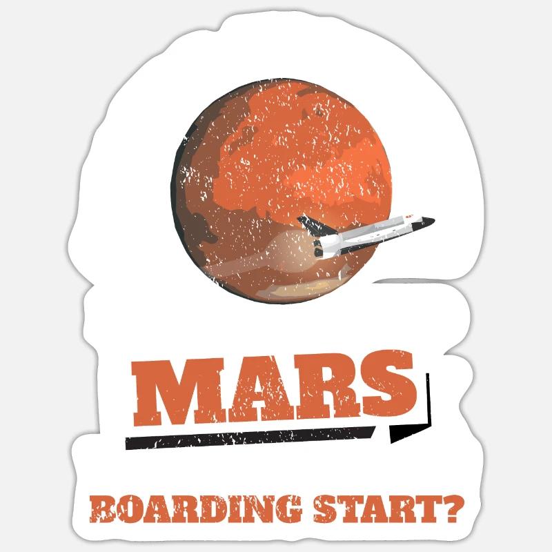Astrologues Mars Skywatchers Espace - Sticker taille S (10 x 10 cm) - blanc mat