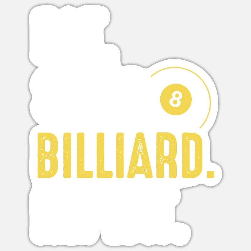 Billard Poolbillard - Sticker Größe S (10 x 10 cm) - Mattweiß
